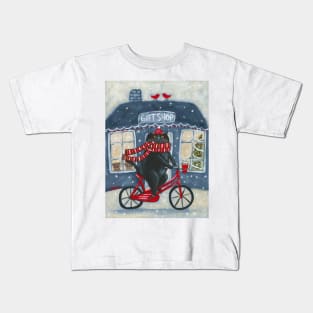 Christmas Gift Shop Bicycle Ride Kids T-Shirt